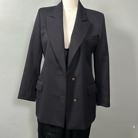 Marks & Spencer Dark Navy 100% Wool Single Breasted Blazer EUR 38 petite fit - Picture 1 of 16